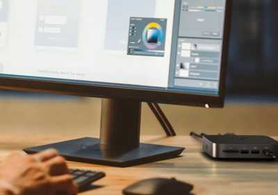 Brydge Stone CORE USB-C MST Docking Station connected to monitor