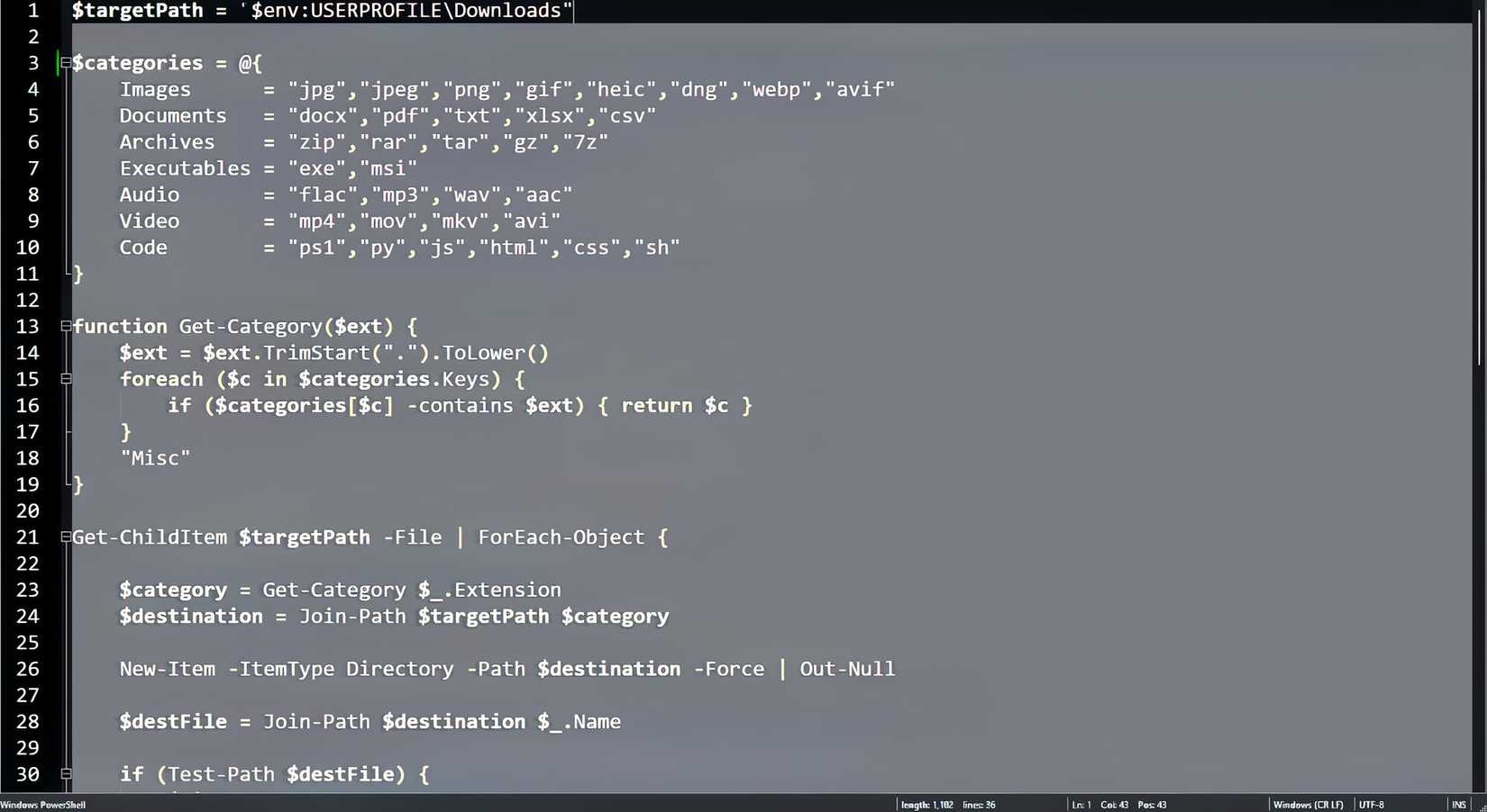 I automated file organization with one PowerShell script