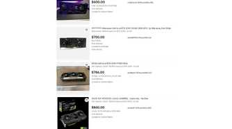 Screenshot of RTX 3090 listings on eBay