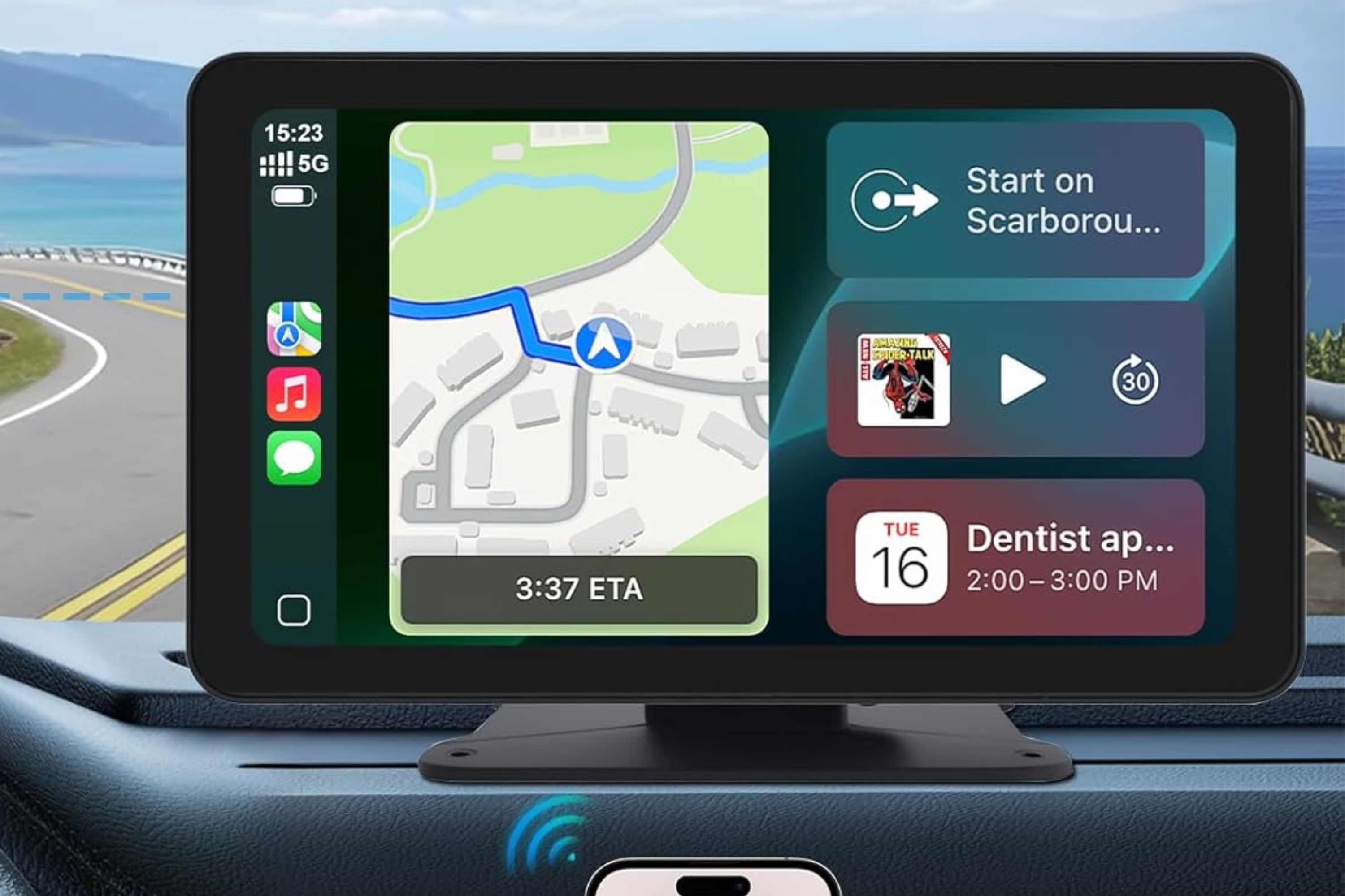 TK-YBX1ZSQ on dash of car