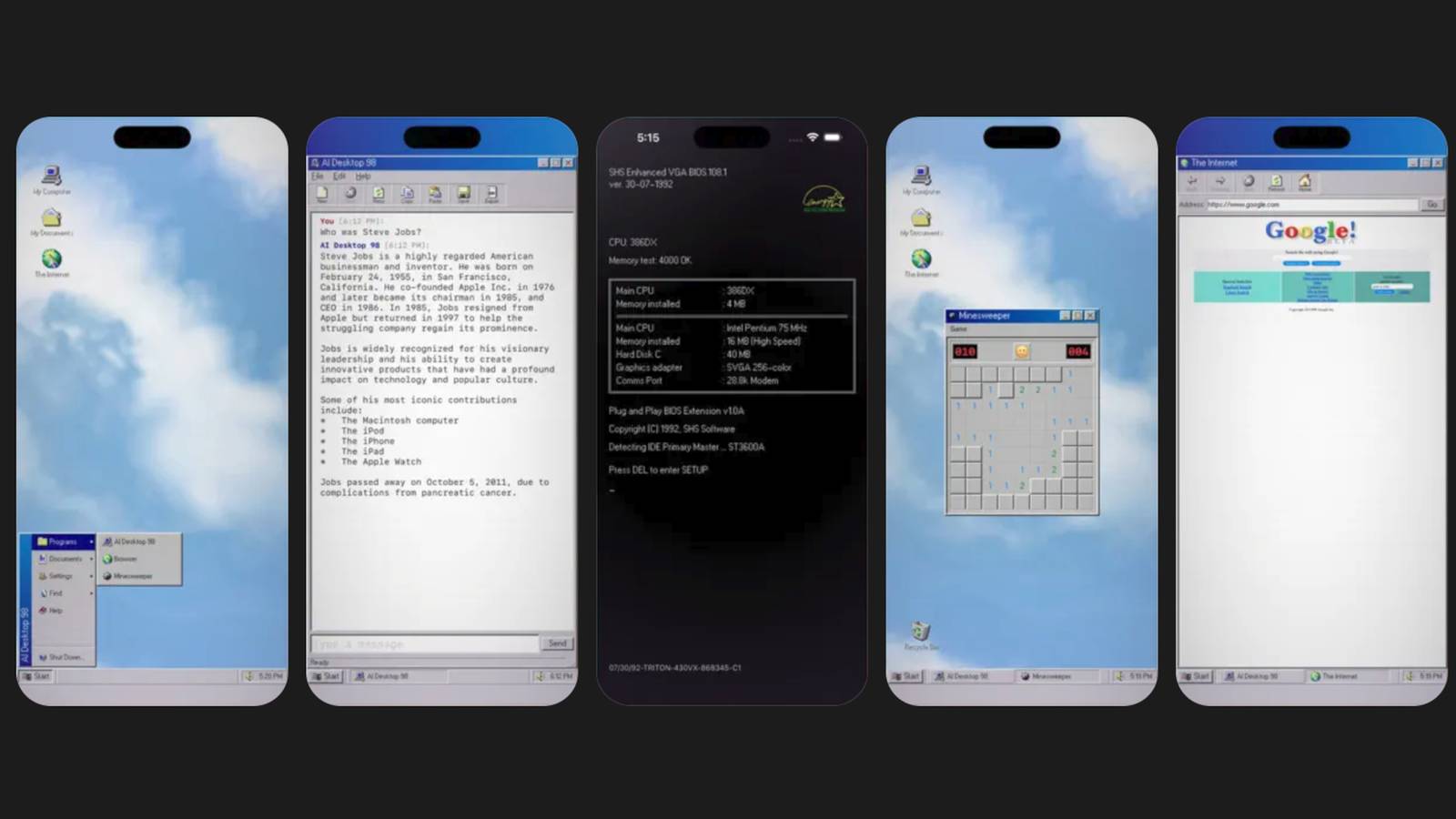 AI Desktop 98 lets you chat with Claude, ChatGPT, and Gemini through a Windows 98-inspired interface