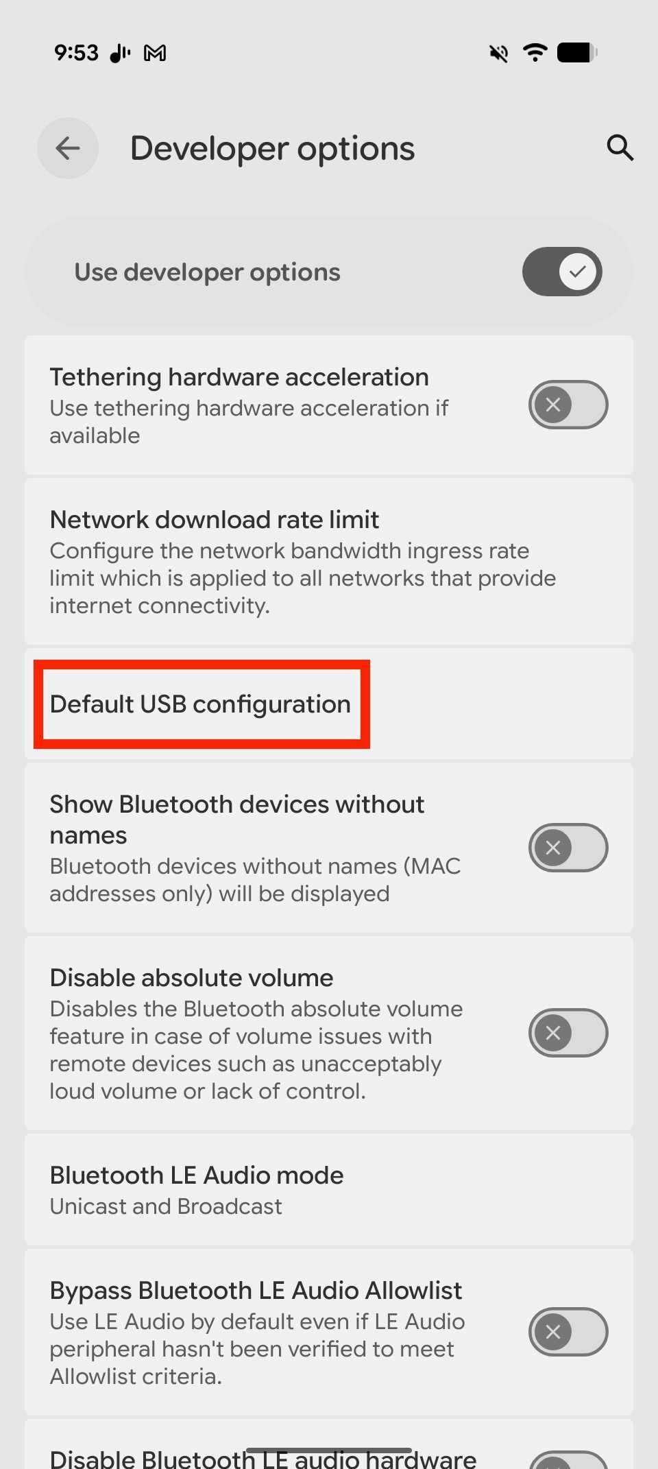 Default Usb Configuration Android Auto kept disconnecting until I changed one hidden setting