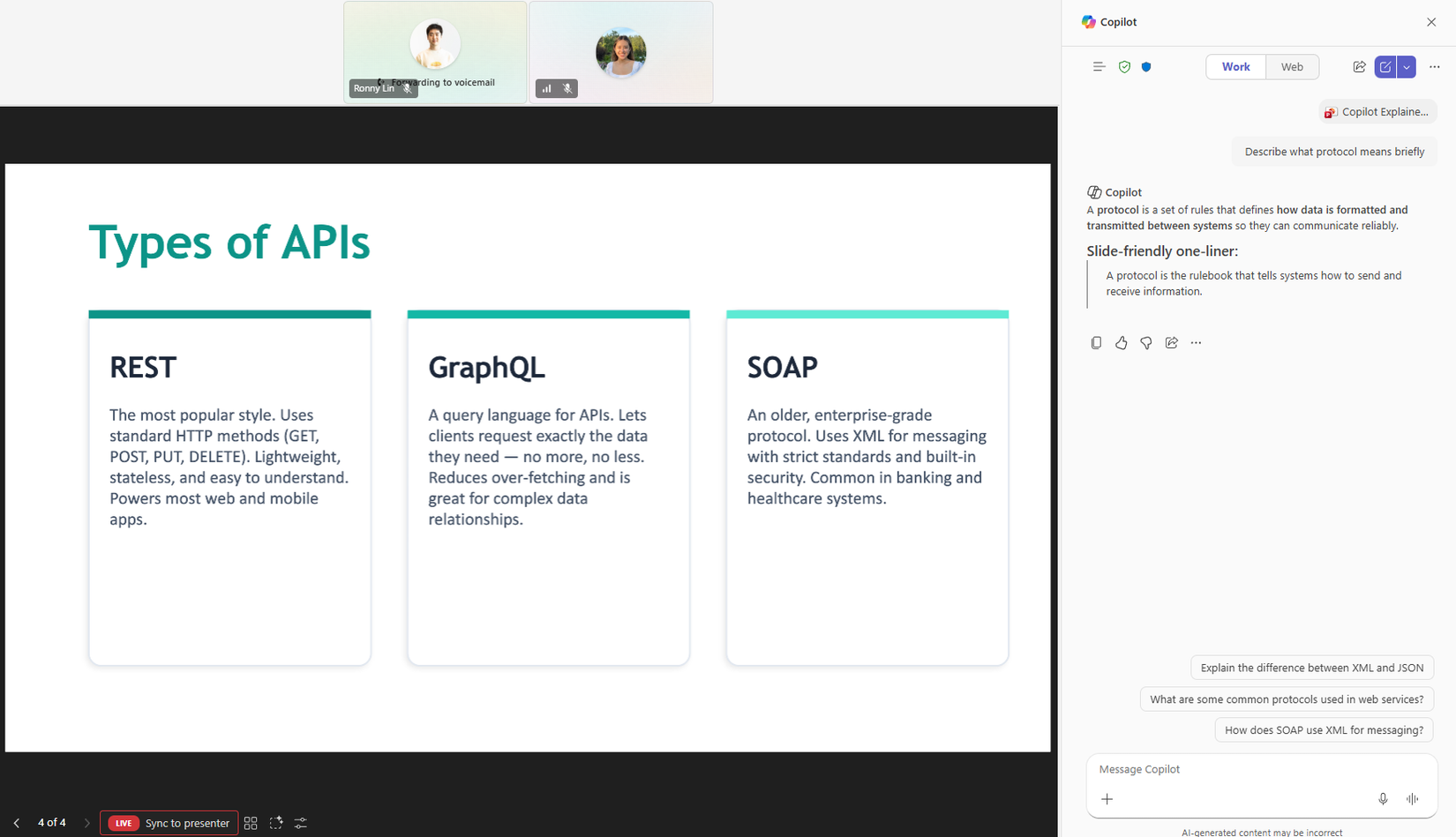 Example Slide Explaining Teams Interface Giving PowerPoint presentations over Microsoft Teams meetings is about ...