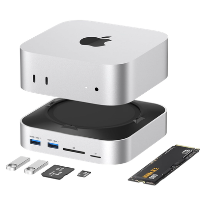 BAOZEE Mac mini M4 Dock with NVMe SSD Case