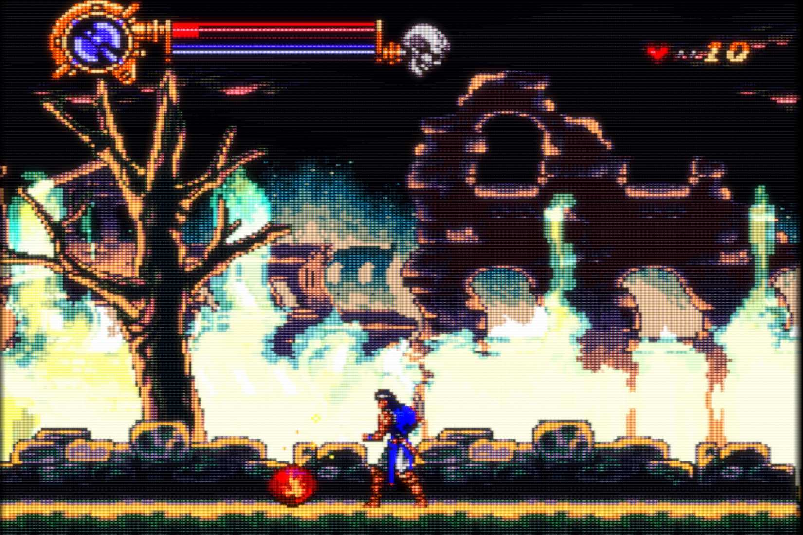 Screenshot from the game Castlevania Dracula X, running on RetroArch.