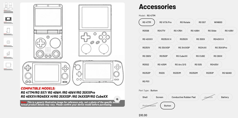 You can now buy replacement joysticks and screens directly from Anbernic instead of ditching your handheld