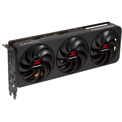 Transparent render of a PowerColor Radeon graphics card