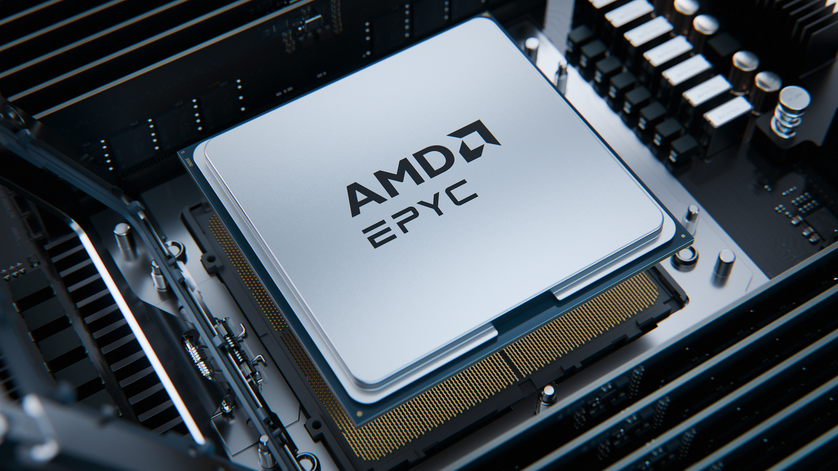 A render of an AMD EPYC server processor