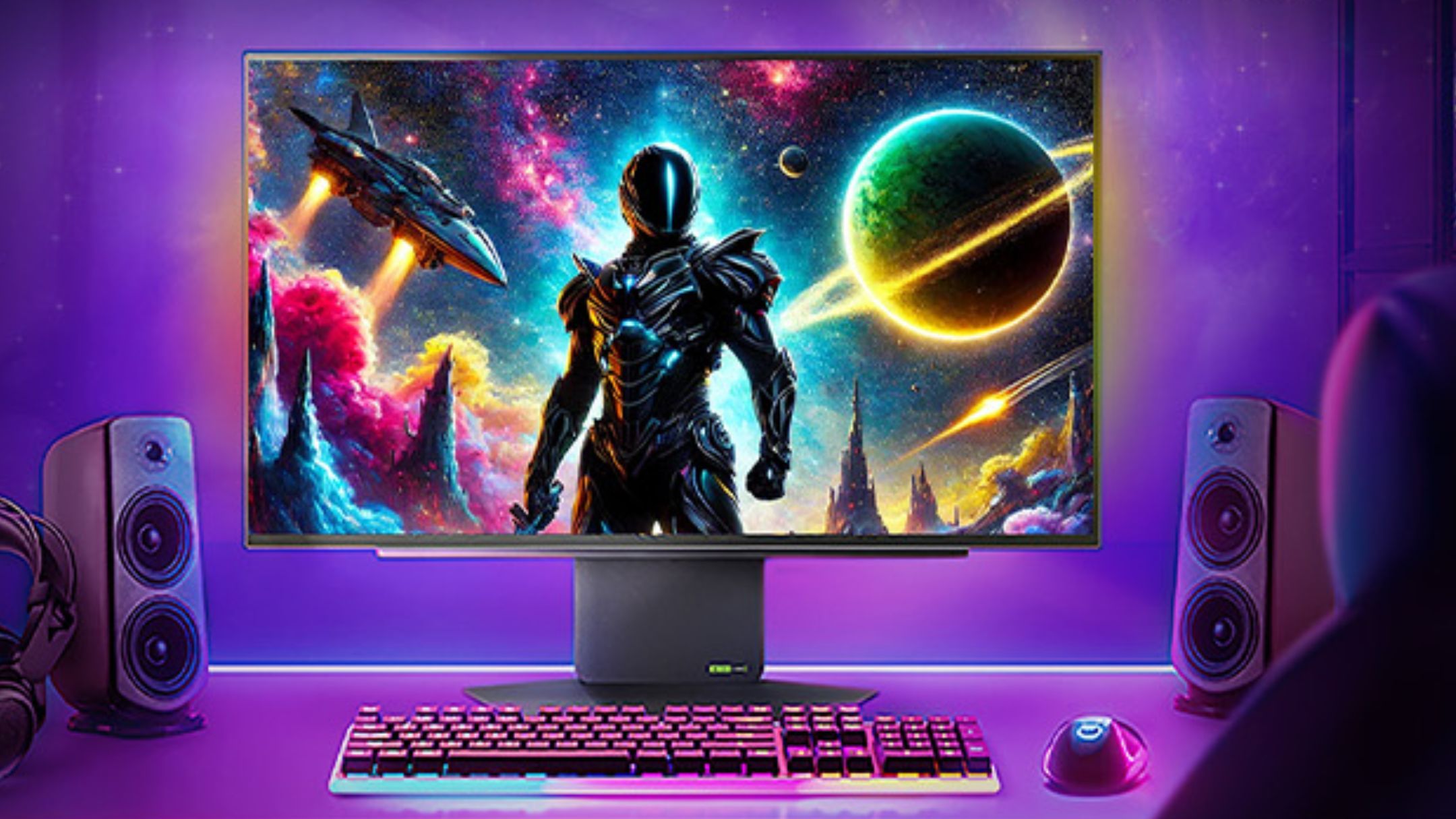 LG 27GX790A-B 27-inch Ultragear OLED Gaming Monitor on table