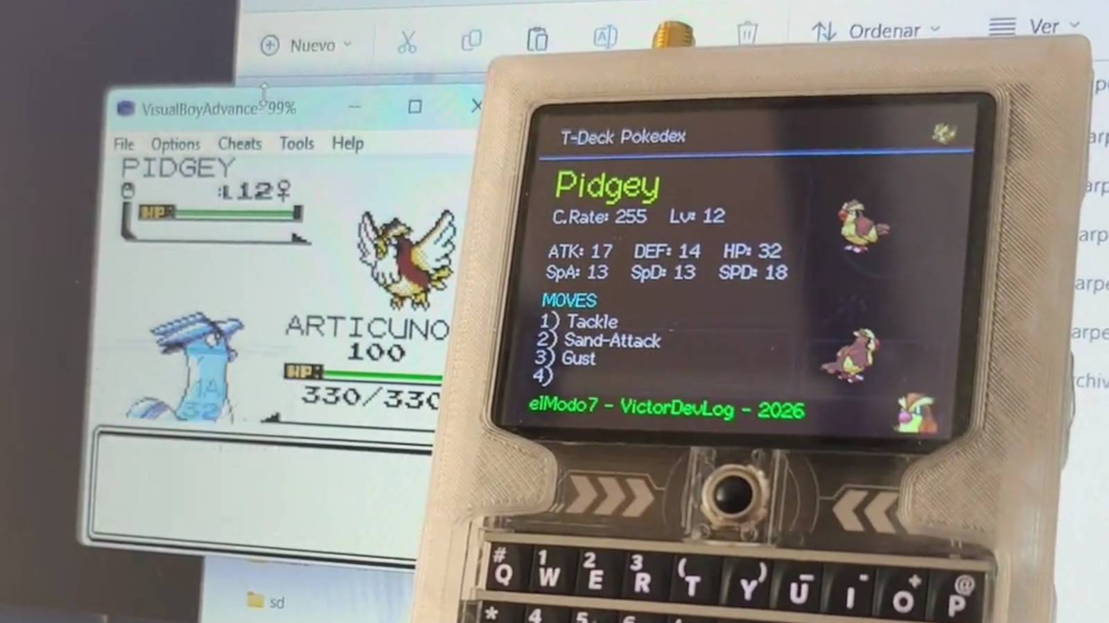 Este Pokedex com ESP32 se conecta ao seu emulador e exibe estatísticas em tempo real