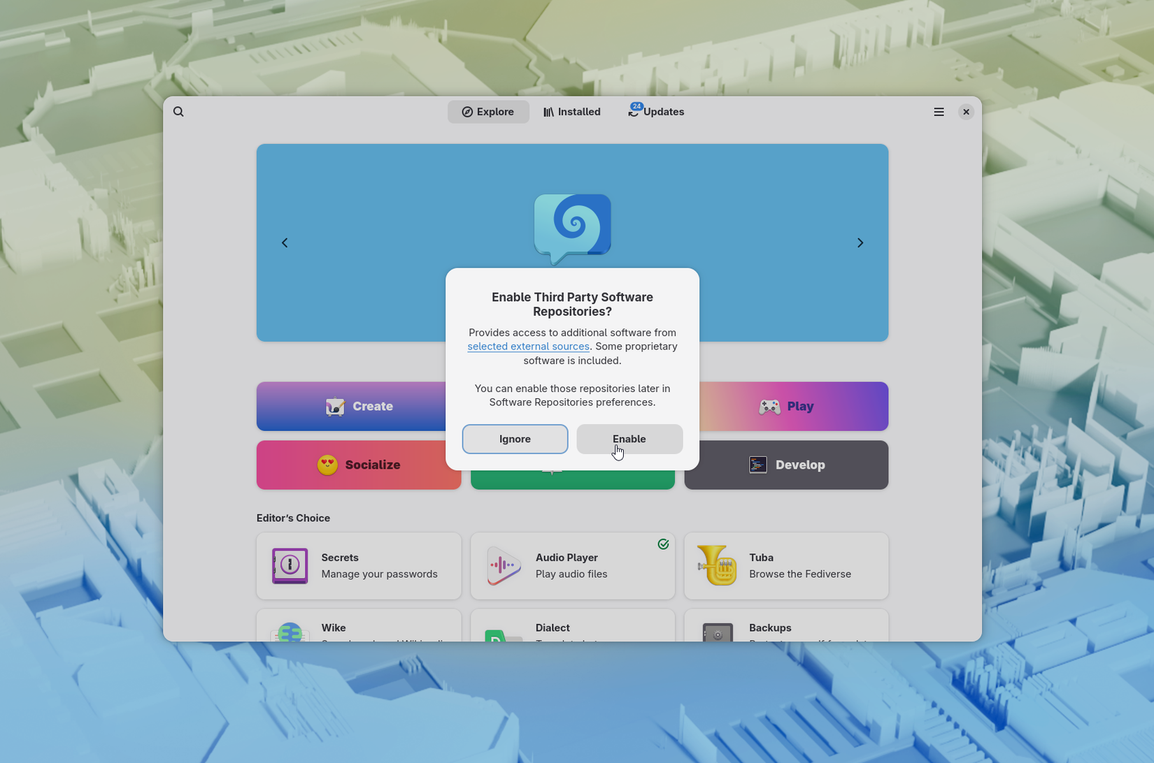 Instructions for enabling third-party repos on Fedora Workstation