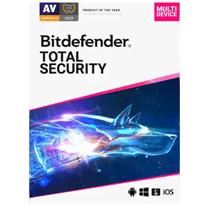 Bitdefender Total Security software image on a transparent background