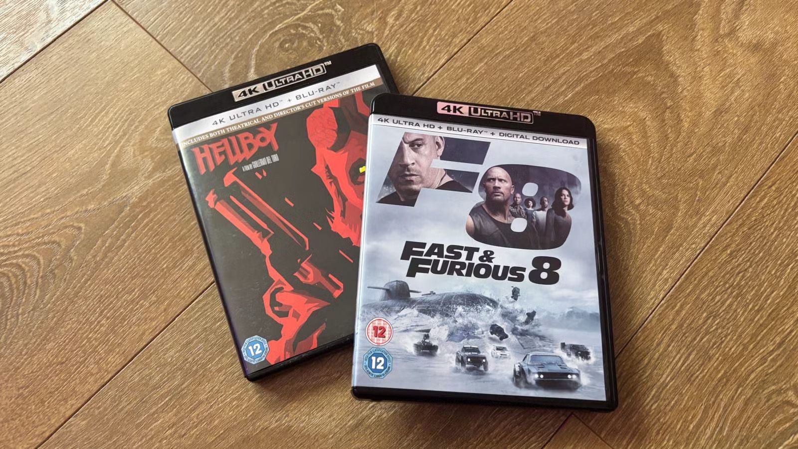 blu-ray discs being shown in cases on the floor