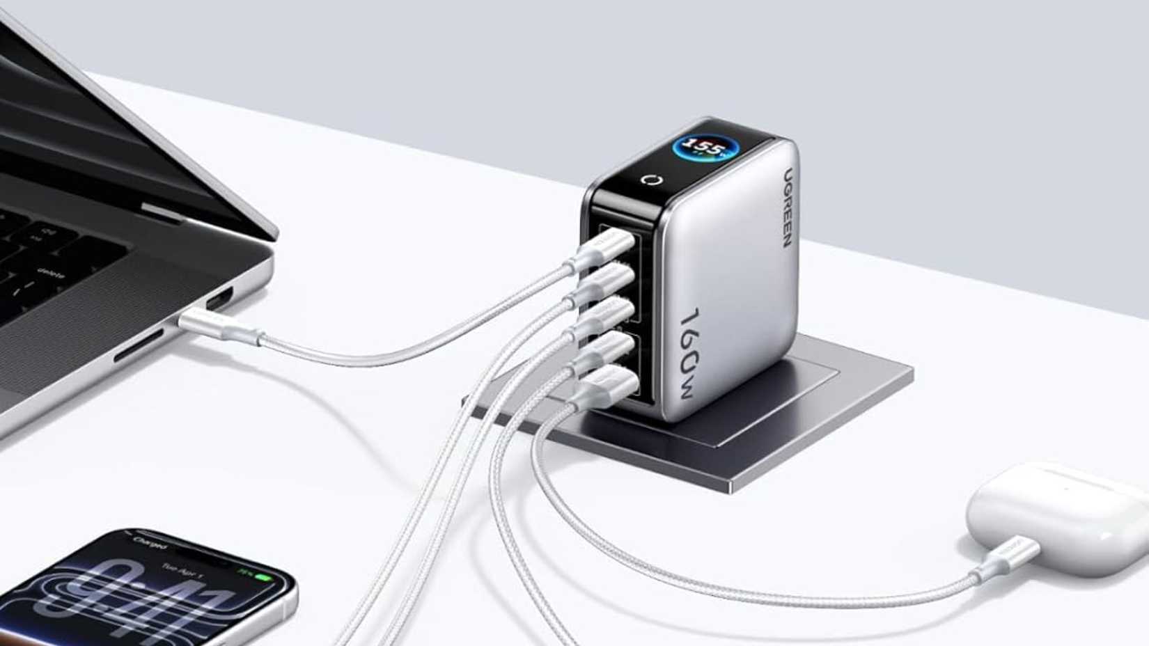 UGREEN Nexode Pro Charger plugged into many devices