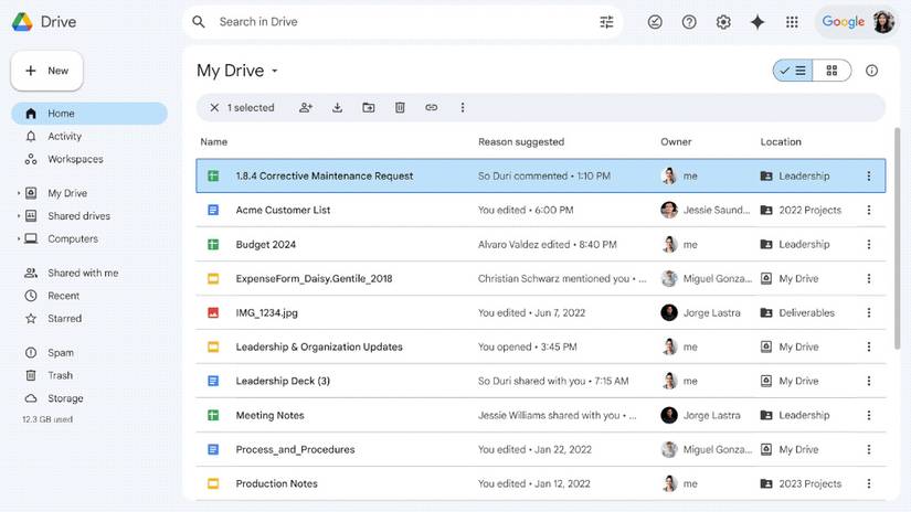 A screenshot of Google Drive