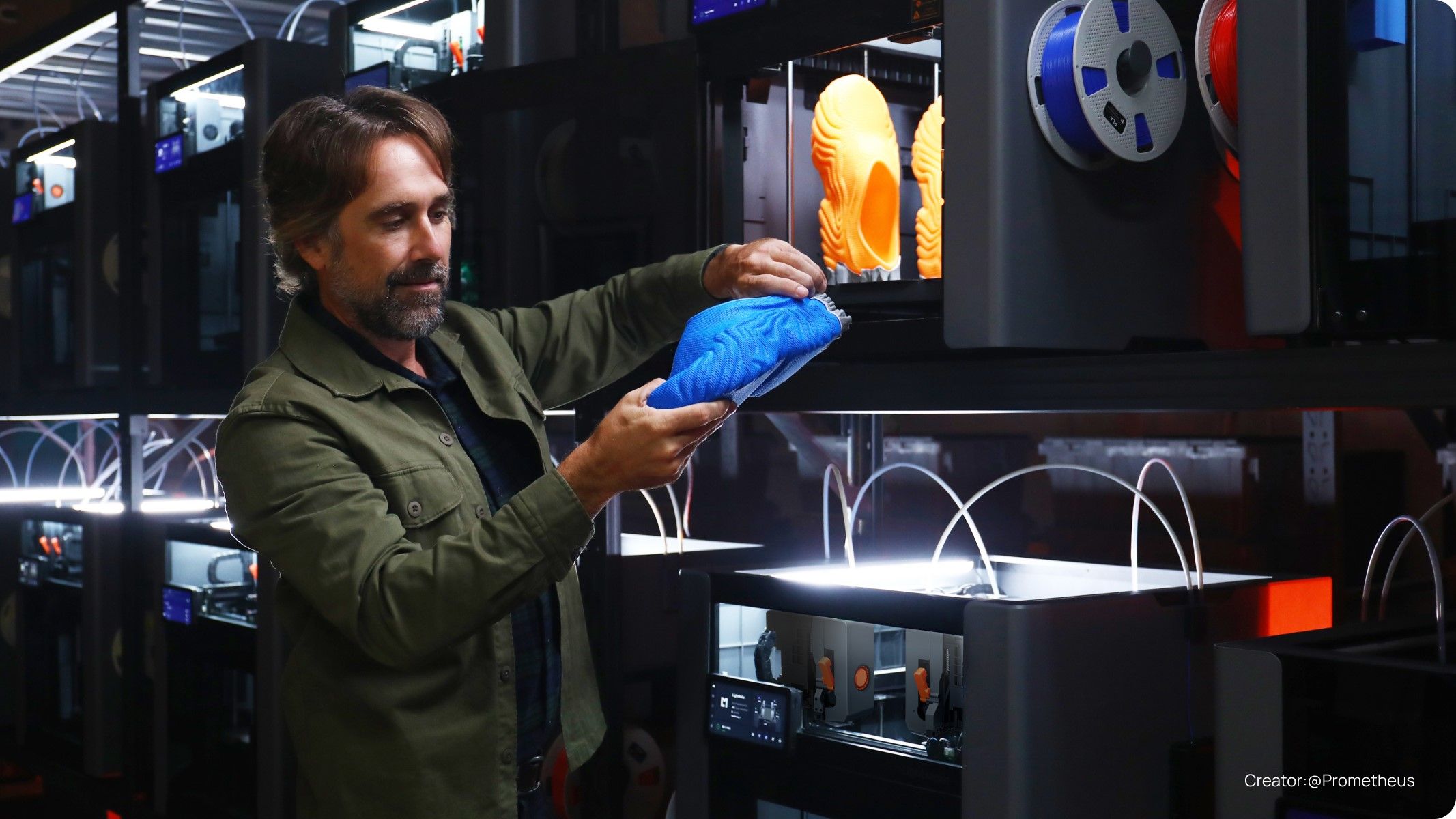 Mand handling a print from the LightMake L4