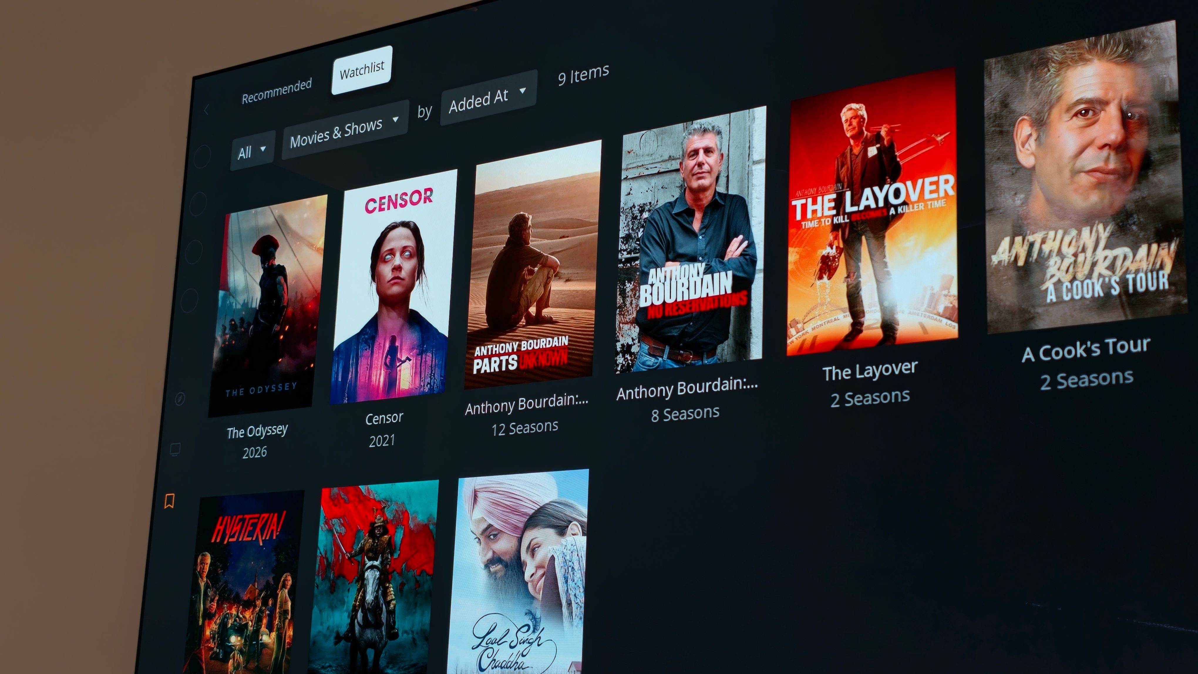 Plex on a TV watchlist