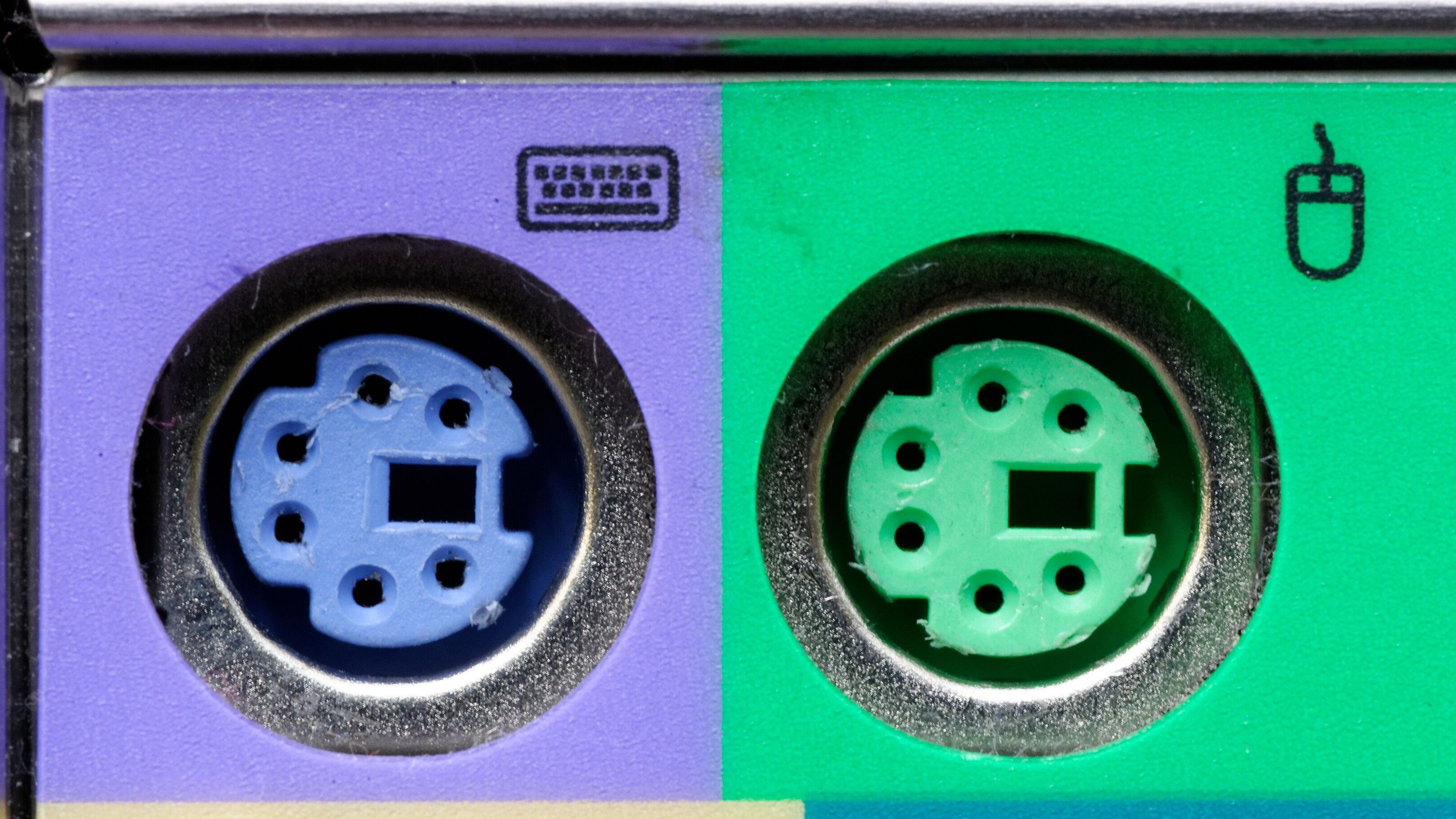 PS/2 ports on a motherboard