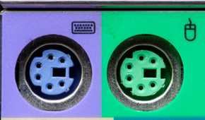 PS/2 ports on a motherboard