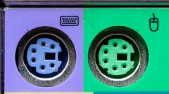 PS/2 ports on a motherboard