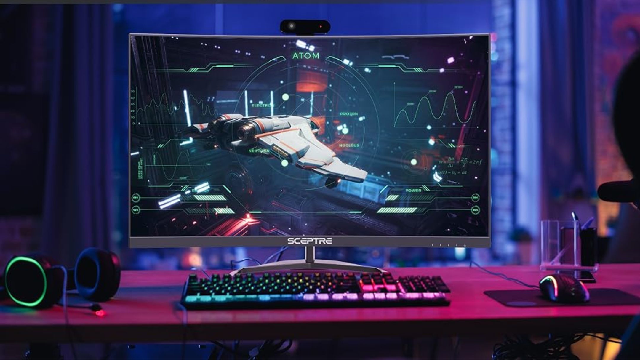 Sceptre Curved 24.5-inch Prime Gaming Monitor on desk