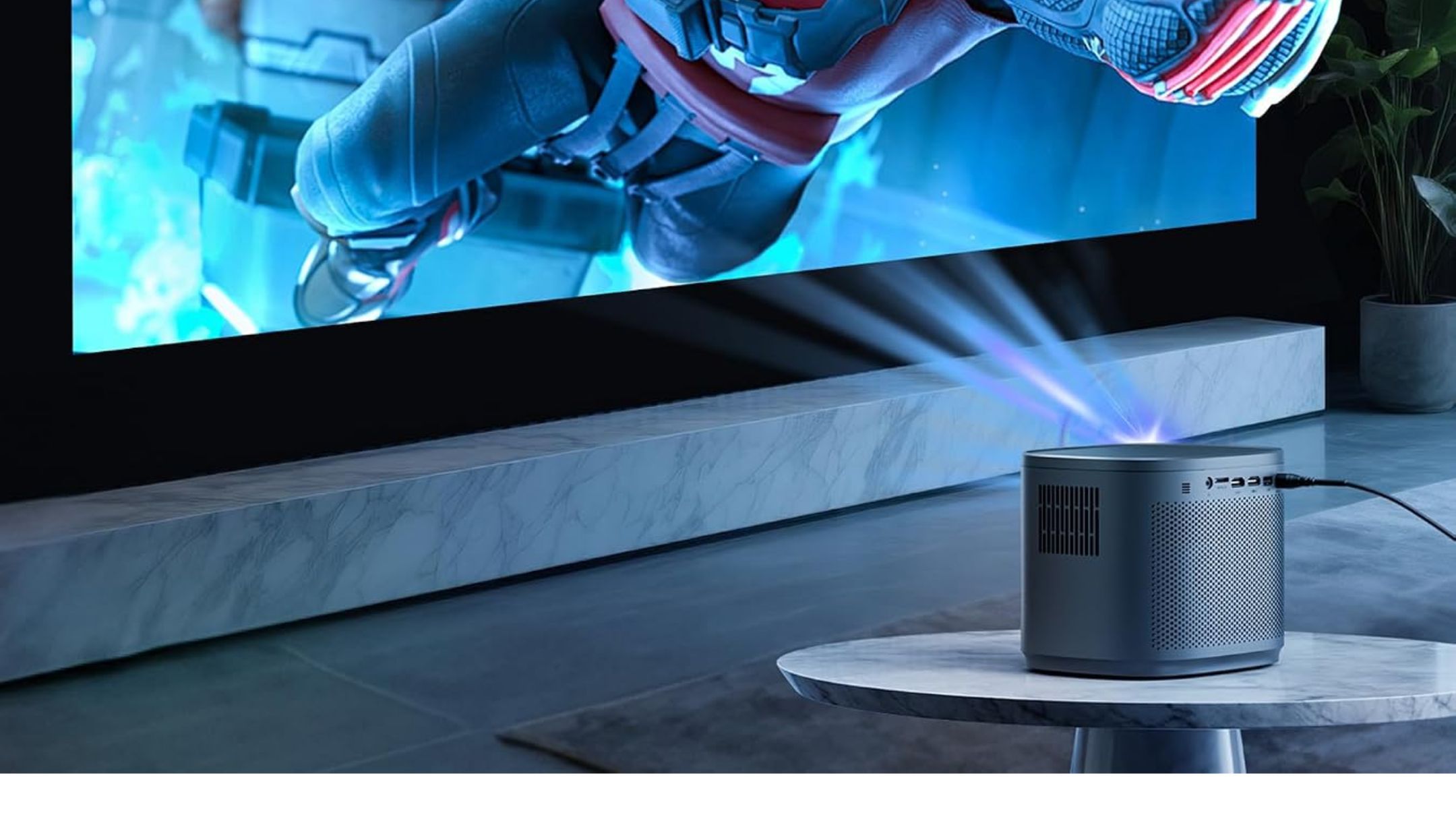 Miroir Mini Projector on table 