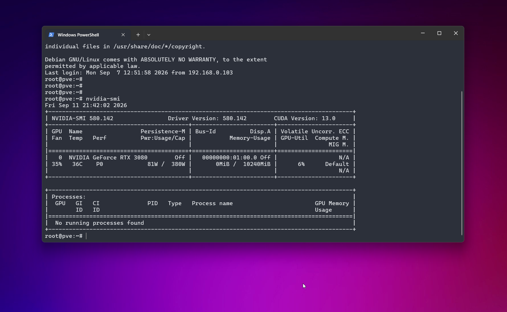 The Proxmox web shell is so good that I've basically stopped using SSH ...