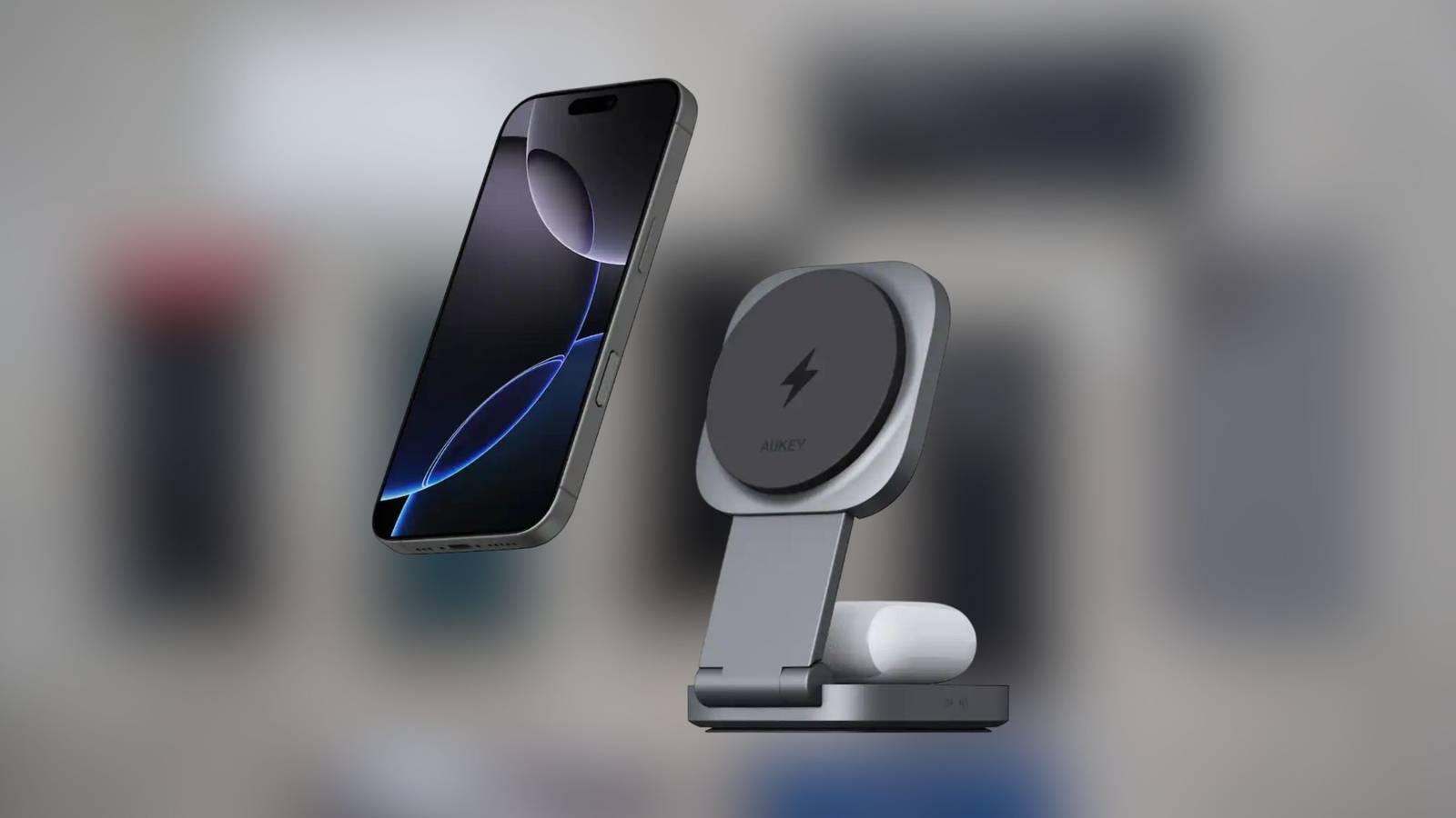 Aukey - 2-in-1 MagSafe Qi2 Wireless Charging Stand