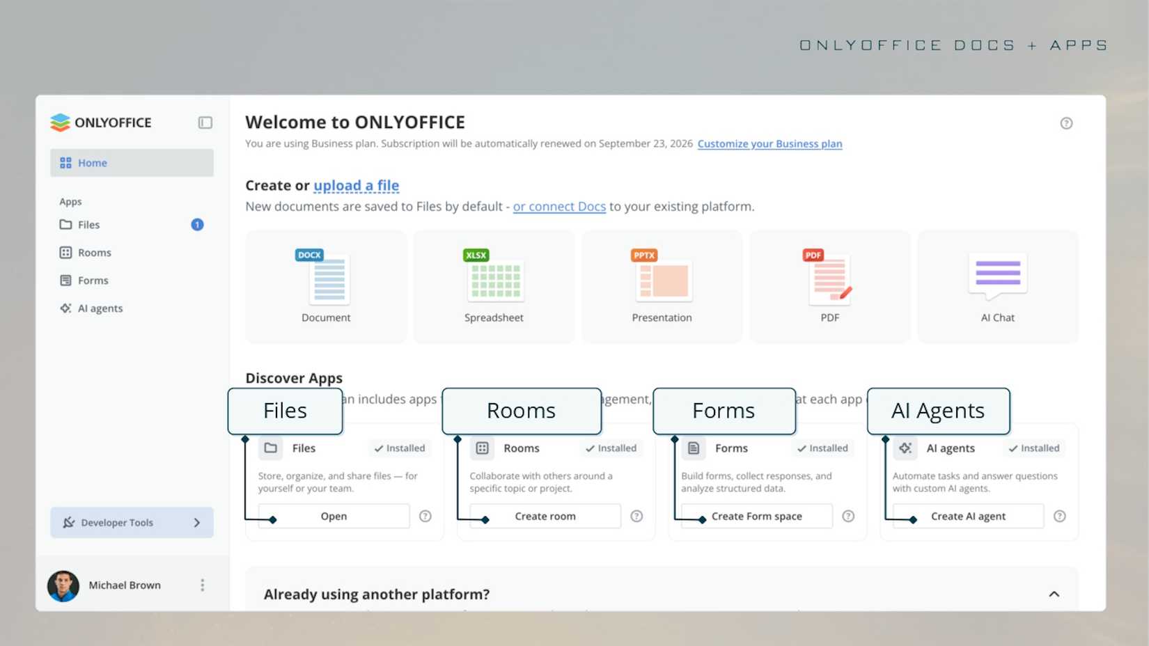 ONLYOFFICE Docs 10.0's new modular apps