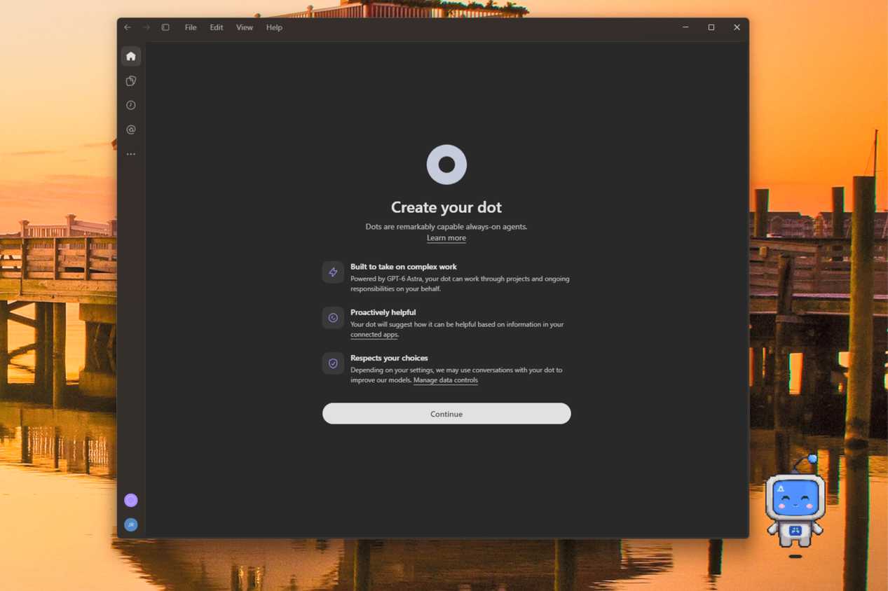 صفحه ساخت OpenAI Dot