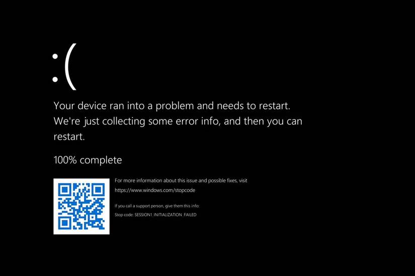 Windows 11 black error screen