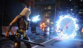 Magik using a portal in Midnight Suns.