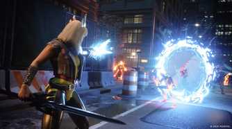 Magik using a portal in Midnight Suns.