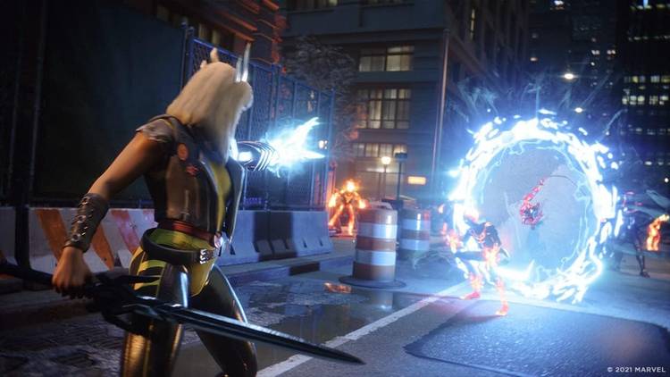 Magik using a portal in Midnight Suns.