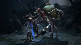 Sargon talking to The Scrapper in Prince of Persia The Lost Crown