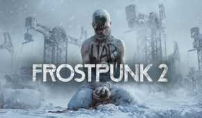 A man with the word liar on chest and the Frostpunk 2 logo
