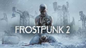 A man with the word liar on chest and the Frostpunk 2 logo