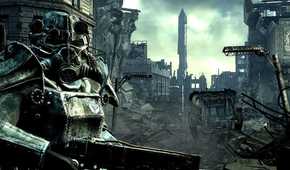 Fallout 3 key art showing player in a post-apocalyptic city