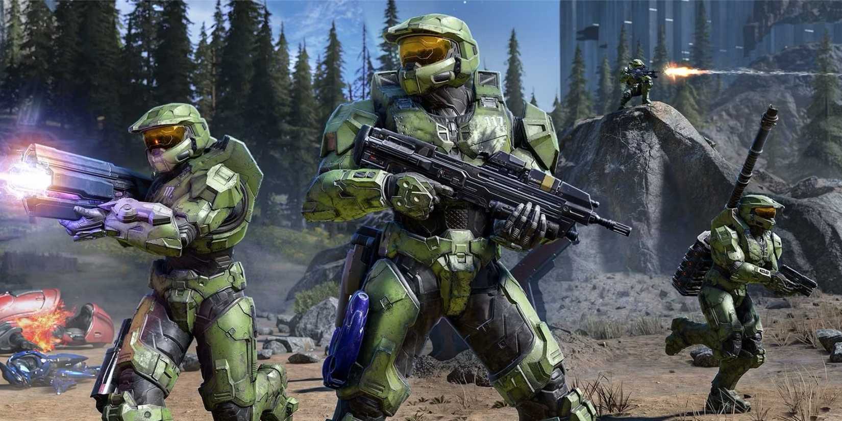 Spartans during combat in Halo Infinite
