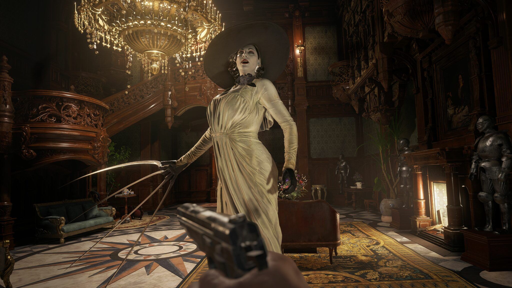Fighting Lady Dimistrescu in Resident Evil Village