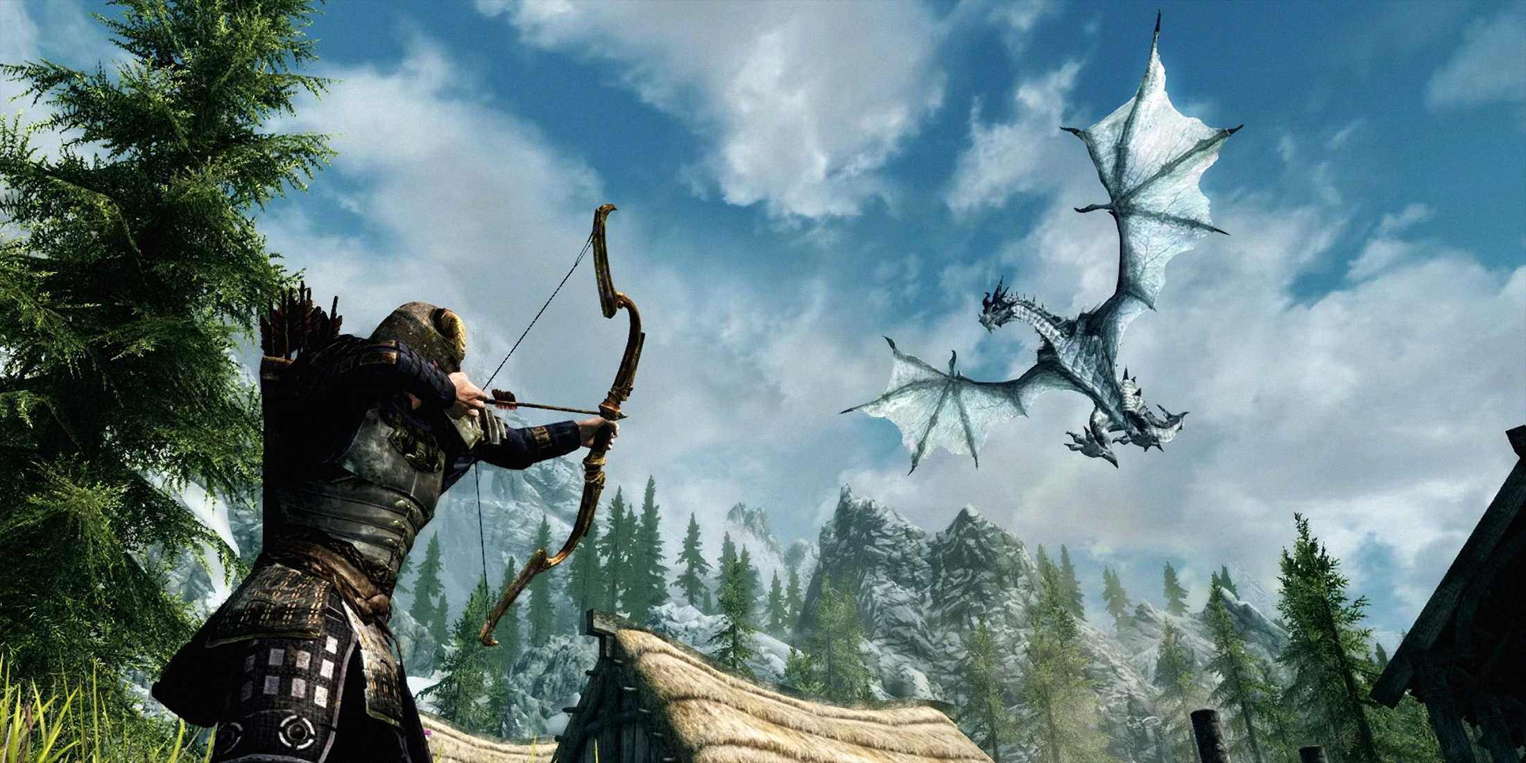 Shooting an arrow at a dragon