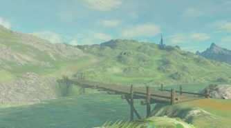 concept art of a bridge in Breath of the Wild
