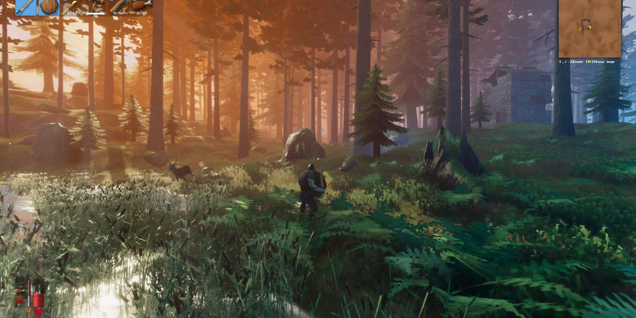 Exploring the wilderness in Valheim
