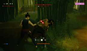 fighting a boss enemy in a one-on-one encounter.