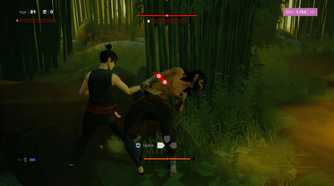 fighting a boss enemy in a one-on-one encounter.
