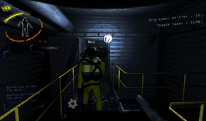 A dark walkway from Lethal Company