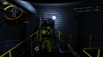 A dark walkway from Lethal Company