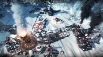 A top down view of a city in Frostpunk 2