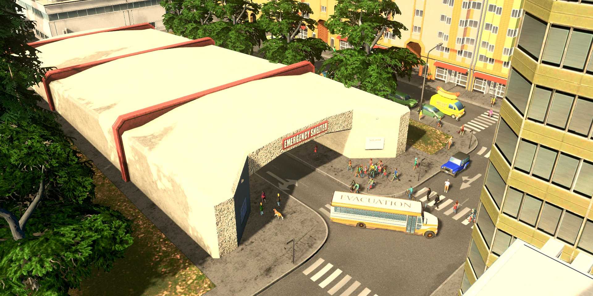 An emergancy shelter in Cities: Skylines 2