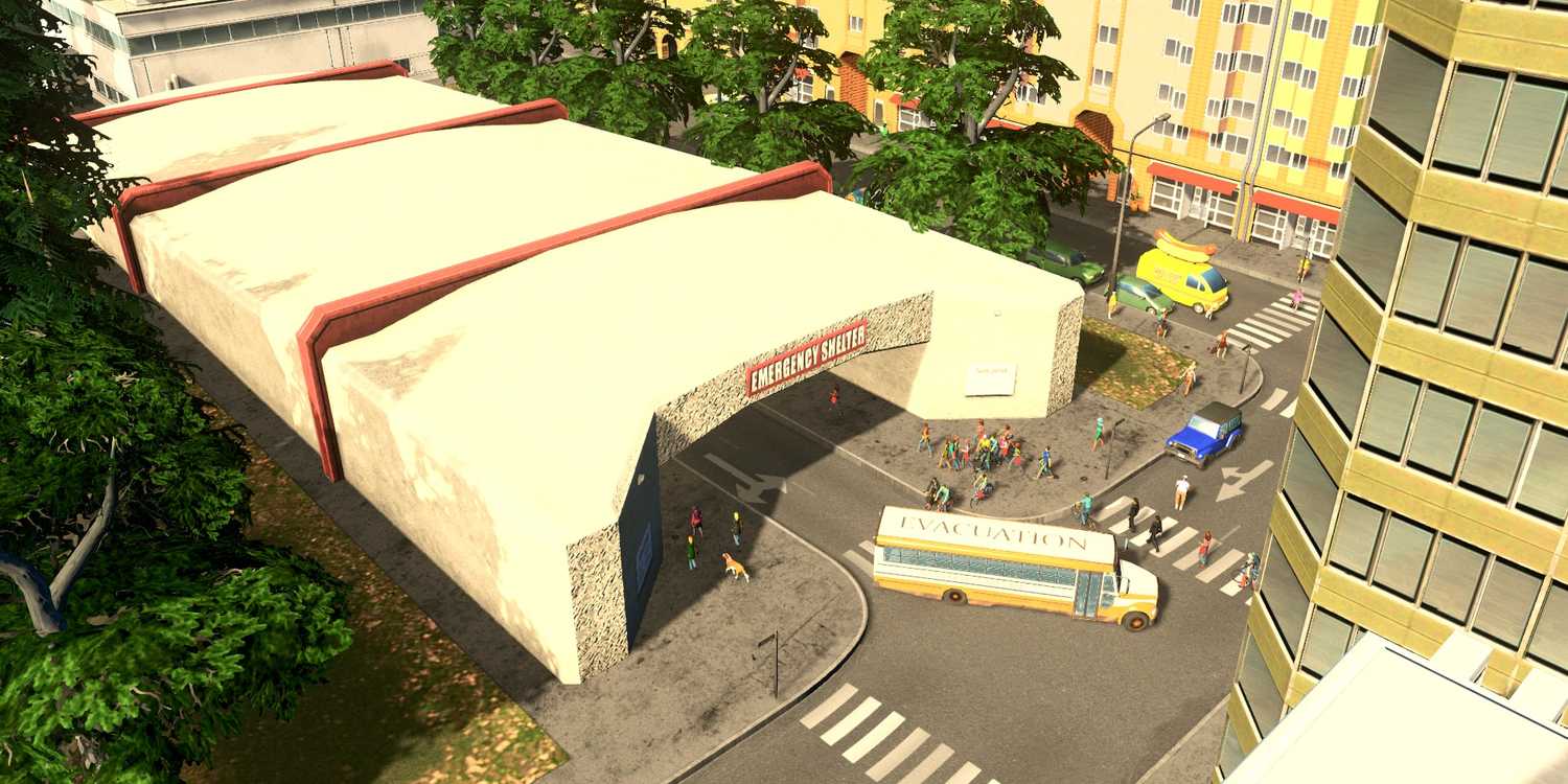 An emergancy shelter in Cities: Skylines 2